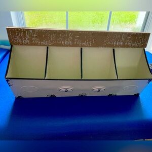 4 part wall organizer 18 inches wide.  Perfect for receipts makeup etc